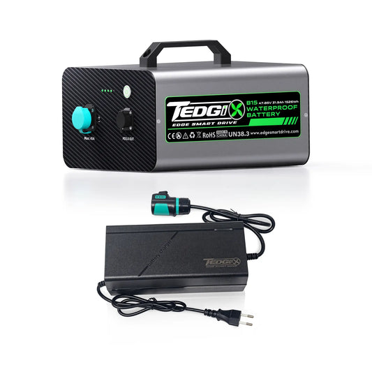 B15 Waterproof Battery (1526Wh, 48v, 31.9Ah) with 819watt Charger